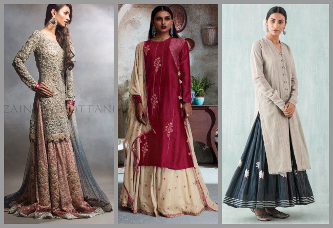 skirts with kurta designs, kurta with skirt style salwar suit, long kurta with skirt