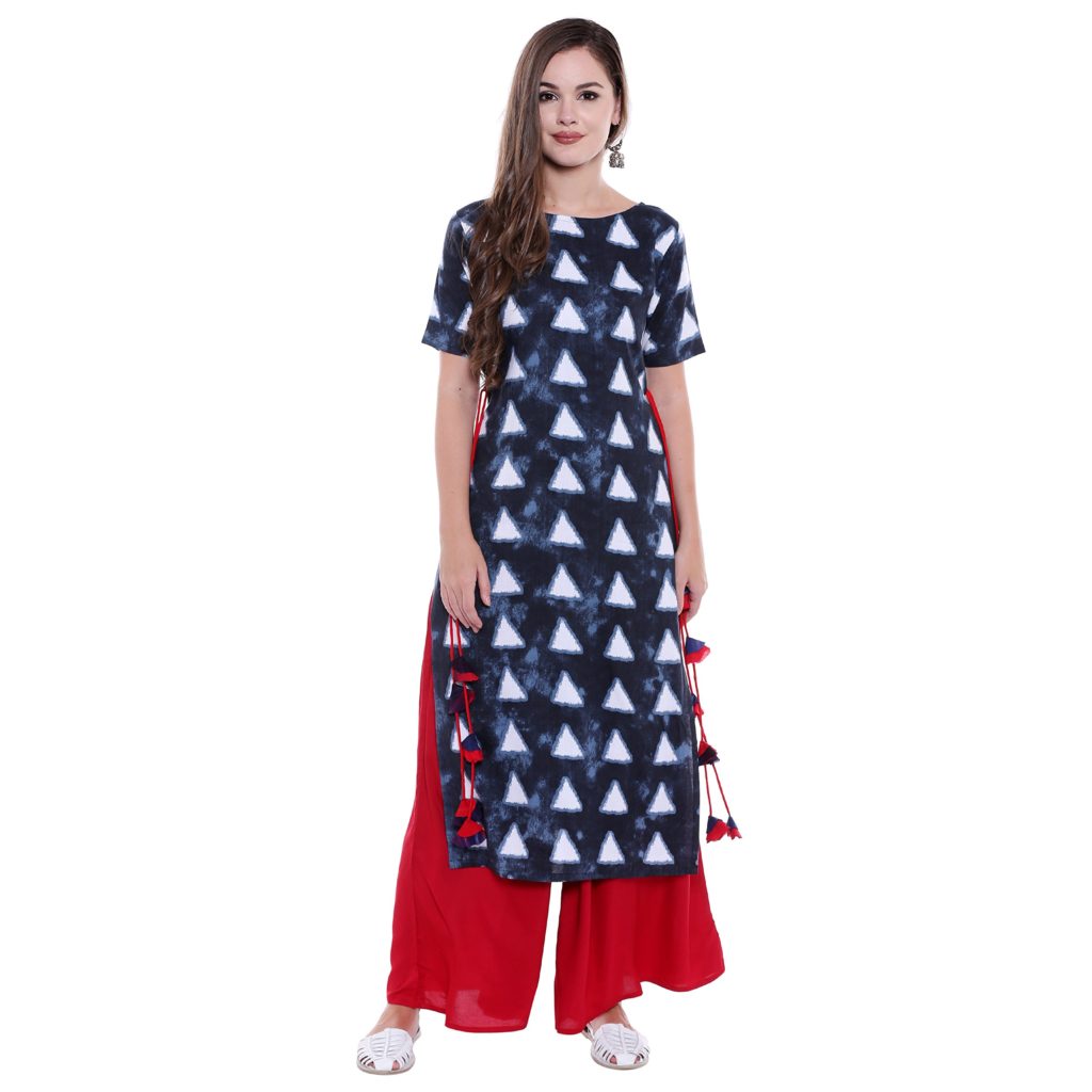 long kurti with palazzo