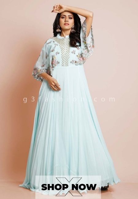 Light Blue Party Wear Salwar suit