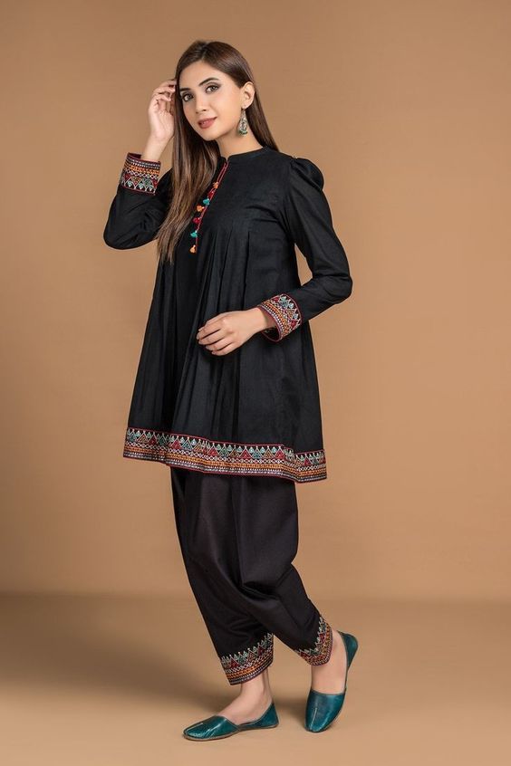 dhoti style Black salwar suit