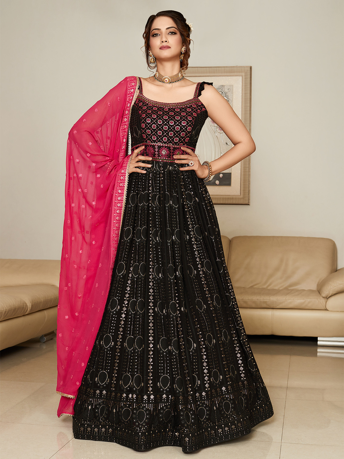 Floor length anarkali suit