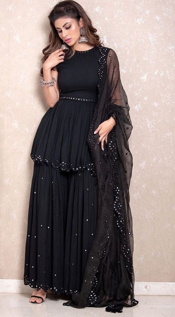 Latest Modern Salwar Kameez in Trendy Black Color Online – Nameera by Farooq