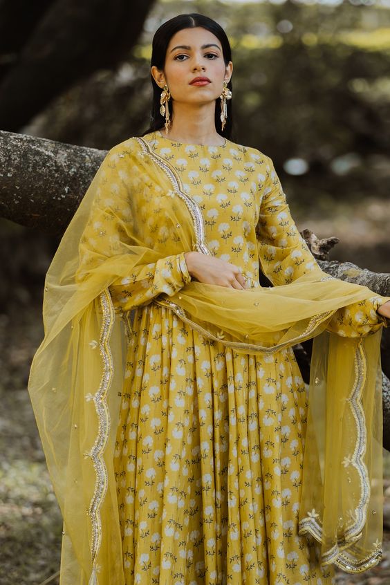 Printed anarkali punjabi salwar suit