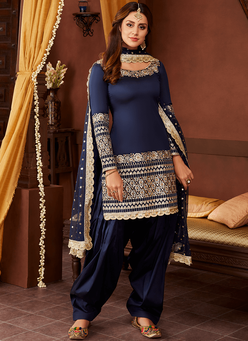 royal blue patiala punjabi salwar suit