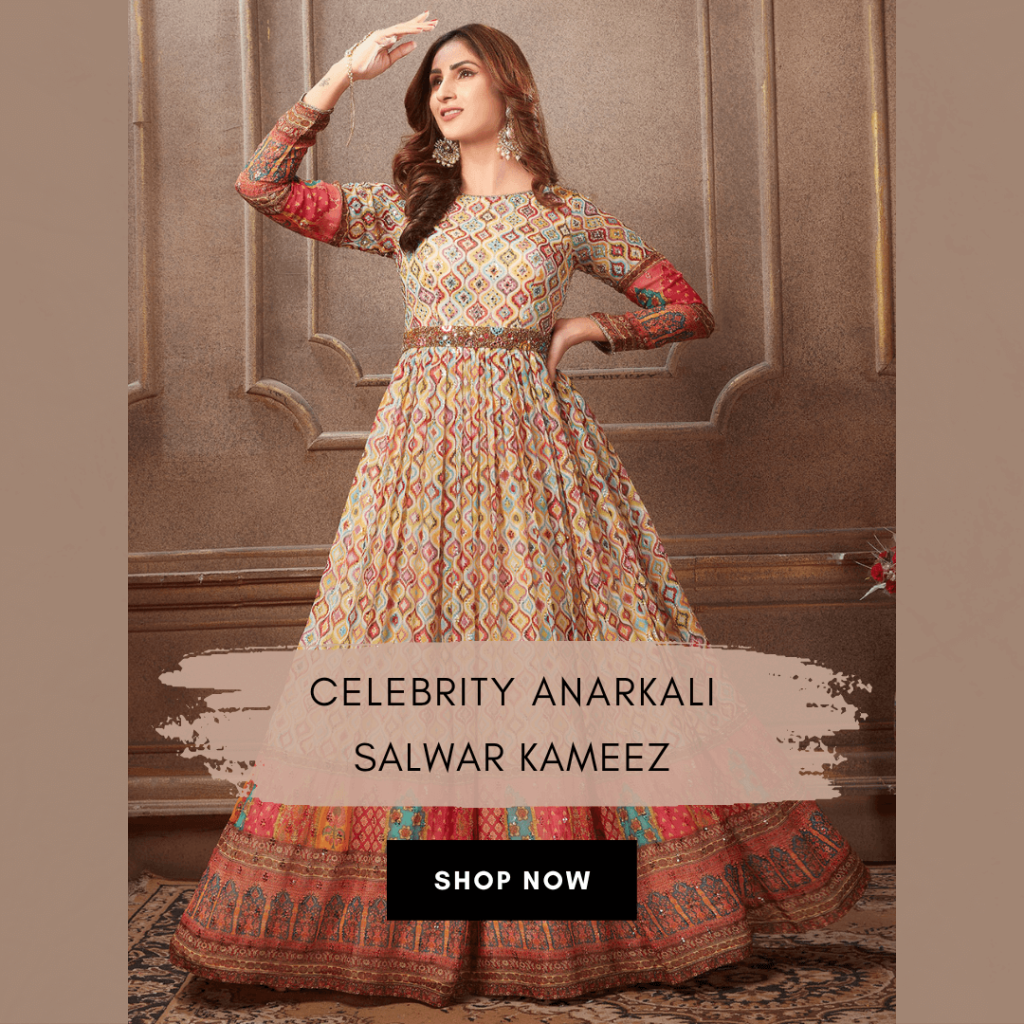 Bollywood Floral Print Anarkali Dress