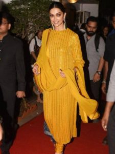 Celebrity salwar kameez deepika-padukone-in-yellow-salwar-suit